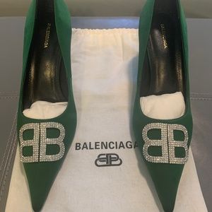 Balenciaga emerald green heels